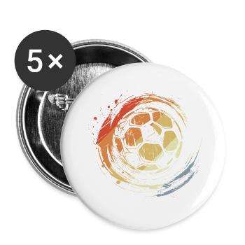 Vintage Fußball Grafik - Buttons groß 56 mm (5er Pack) - Weiß - Vorne