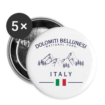 Dolomiti Bellunesi Nationalpark - Buttons groß 56 mm (5er Pack) - Weiß - Vorne