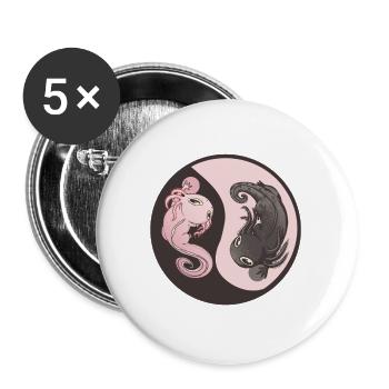  Axolotl Aquarium Aquaristik Terrariums Amphibien - Buttons groß 56 mm (5er Pack) - Weiß - Vorne