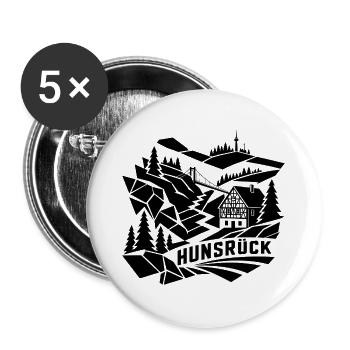 Hunsrück - Buttons groß 56 mm (5er Pack) - Weiß - Vorne