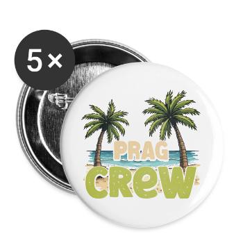 Prag Crew - Buttons groß 56 mm (5er Pack) - Weiß - Vorne