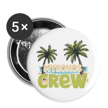 Mykonos Crew - Buttons groß 56 mm (5er Pack) - Weiß - Vorne