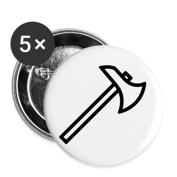 Axt - Buttons groß 56 mm (5er Pack) - Weiß - Vorne