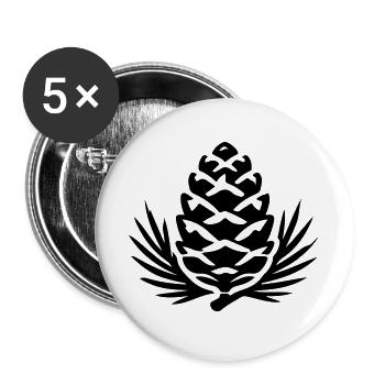 Tannenzapfen Zweig Symbol - Buttons groß 56 mm (5er Pack) - Weiß - Vorne