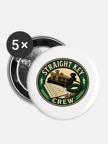 STRAIGHT KEY CREW - Buttons groß 56 mm (5er Pack) - Weiß