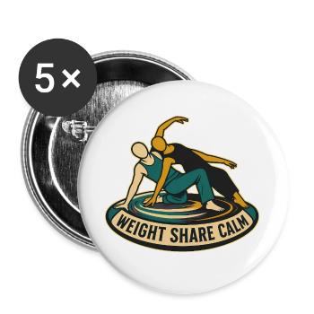 WEIGHT SHARE CALM - Buttons groß 56 mm (5er Pack) - Weiß - Vorne
