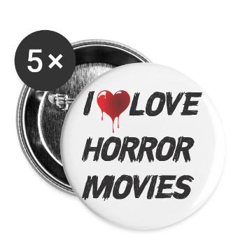 Ich liebe Horrorfilme - Buttons groß 56 mm (5er Pack) - Weiß - Vorne
