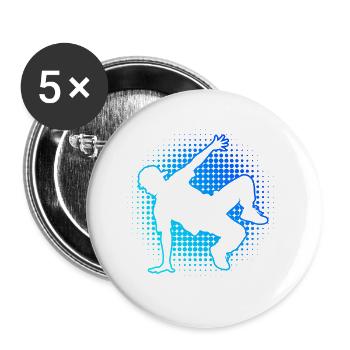 Geschenkidee für einen Hip-Hop-Tänzer mit Breaking - Buttons groß 56 mm (5er Pack) - Weiß - Vorne