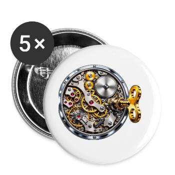 Gold Movement Mechanical - Buttons groß 56 mm (5er Pack) - Weiß - Vorne