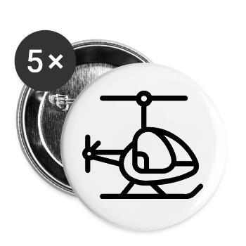 Gyrokopter - Buttons groß 56 mm (5er Pack) - Weiß - Vorne