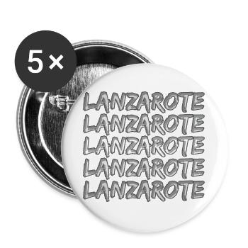 Geschenk für Lanzarote - Buttons groß 56 mm (5er Pack) - Weiß - Vorne