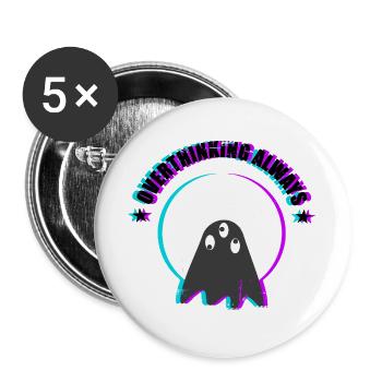 Overthinking Always 3Eye Ghost Y2K Streetwear - Buttons groß 56 mm (5er Pack) - Weiß - Vorne