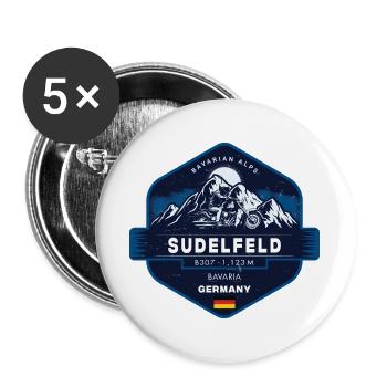 Sudelfeld Bayerische Alpen Bayern Deutschland Motorrad - Buttons groß 56 mm (5er Pack) - Weiß - Vorne