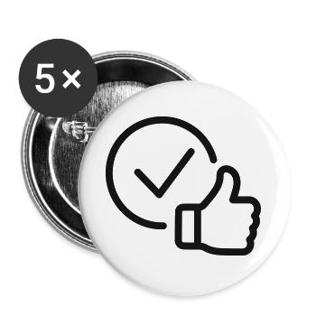 Verifiziertes Genehmigungszeilen-Symbol - Buttons groß 56 mm (5er Pack) - Weiß - Vorne