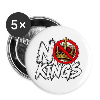 Kein König anti-monarchistischer Protest gegen die Krone - Buttons groß 56 mm (5er Pack) - Weiß - Vorne