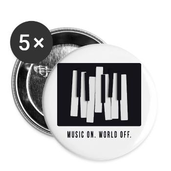 MUSIC ON. WORLD OFF. – Piano Keyboard - Buttons groß 56 mm (5er Pack) - Weiß - Vorne
