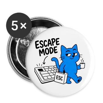 ESCAPE-MODUS – Geek-Chat & ESC-Schlüssel - Buttons groß 56 mm (5er Pack) - Weiß - Vorne
