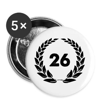 26 - Buttons groß 56 mm (5er Pack) - Weiß - Vorne