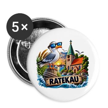 Gemeinde Ratekau - Ratekau - Buttons groß 56 mm (5er Pack) - Weiß - Vorne