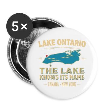 Ontario See: The Lake Knows Its Name - Buttons groß 56 mm (5er Pack) - Weiß - Vorne