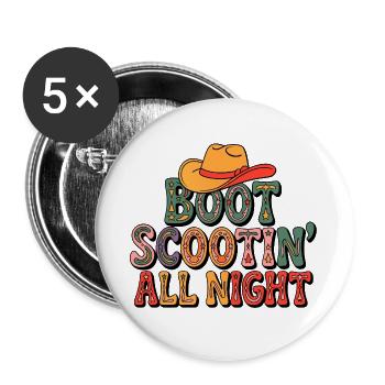 Western Line Dance - Buttons groß 56 mm (5er Pack) - Weiß - Vorne