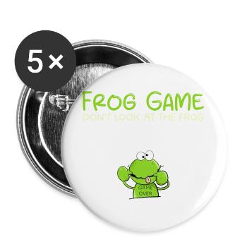 Frog Game Lustiger Frosch | Frosch Geschenk - Buttons groß 56 mm (5er Pack) - Weiß - Vorne