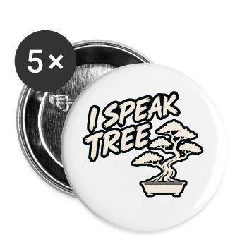 Ich spreche Baum - Buttons groß 56 mm (5er Pack) - Weiß - Vorne