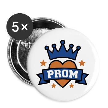 Prom Herz Banner Wappen - Buttons groß 56 mm (5er Pack) - Weiß - Vorne