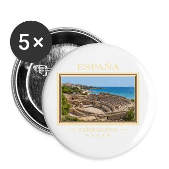 Spanien Tarragona Vintage Reisemarke - Buttons groß 56 mm (5er Pack) - Weiß - Vorne
