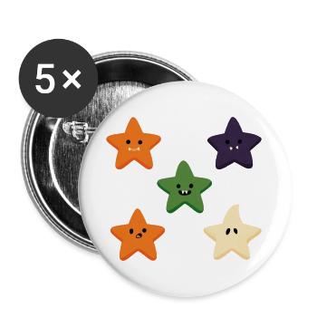 Five Spooky Little Stars - Buttons groß 56 mm (5er Pack) - Weiß - Vorne