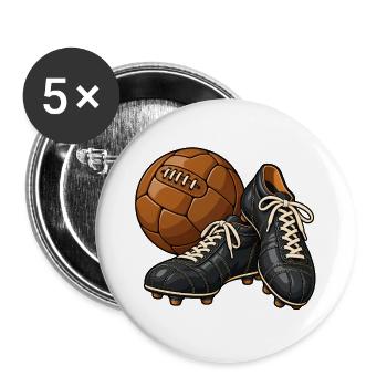 Vintage-Fußballschuhe - Buttons groß 56 mm (5er Pack) - Weiß - Vorne