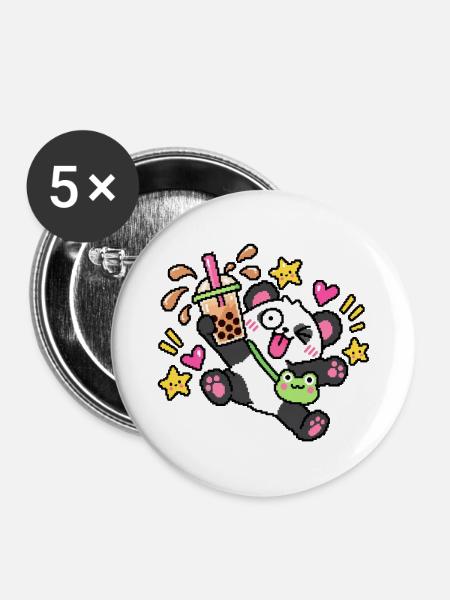 BB Panda - Buttons groß 56 mm (5er Pack) - Weiß