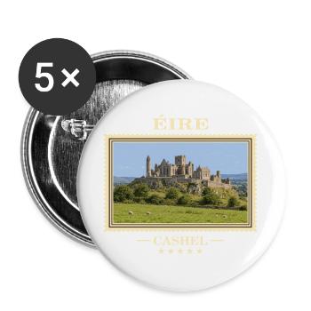 Irland Cashel Vintage Reisemarke - Buttons groß 56 mm (5er Pack) - Weiß - Vorne