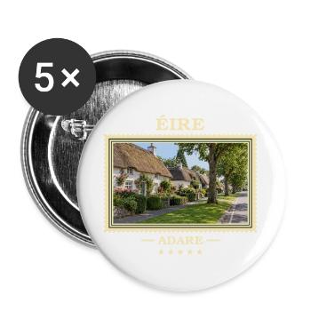 Irland Adare Vintage Reisemarke - Buttons groß 56 mm (5er Pack) - Weiß - Vorne