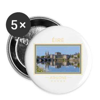 Irland Athlone Vintage Reisemarke - Buttons groß 56 mm (5er Pack) - Weiß - Vorne