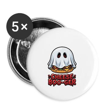 Cheese Boo-Ger Halloween - Buttons groß 56 mm (5er Pack) - Weiß - Vorne