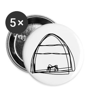 Bienenkorb handgezeichnet - Buttons groß 56 mm (5er Pack) - Weiß - Vorne