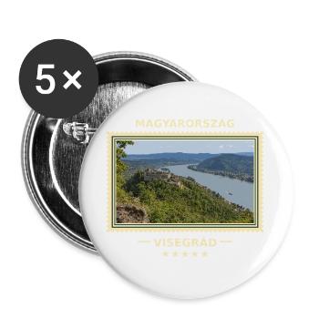 Ungarn Visegrád Vintage Reisemarke - Buttons groß 56 mm (5er Pack) - Weiß - Vorne