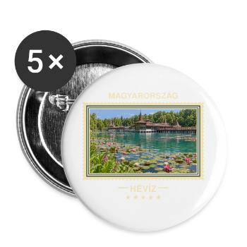 Ungarn Hévíz Vintage Reisemarke - Buttons groß 56 mm (5er Pack) - Weiß - Vorne
