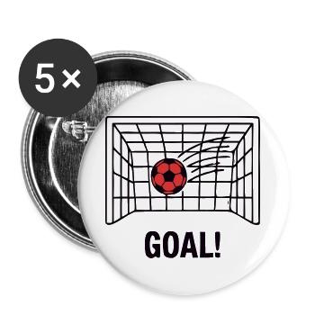 Fussballer Wappen Stadium Hero - Buttons groß 56 mm (5er Pack) - Weiß - Vorne