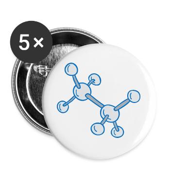 Blaues Molekülnetz Muster - Buttons groß 56 mm (5er Pack) - Weiß - Vorne