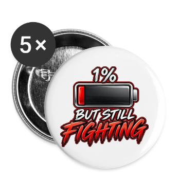 1% Doch Weiter Kämpfen - Buttons groß 56 mm (5er Pack) - Weiß - Vorne