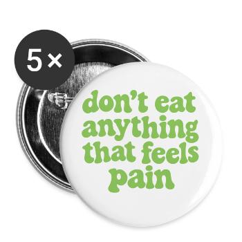 Werde vegan und rette die Tiere - Buttons groß 56 mm (5er Pack) - Weiß - Vorne
