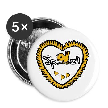 Spatzl - Buttons groß 56 mm (5er Pack) - Weiß - Vorne