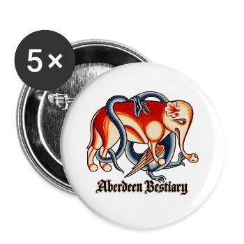 Der Elefant des Aberdeen Bestiary - Buttons groß 56 mm (5er Pack) - Weiß - Vorne
