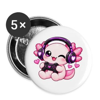 Gaming-Lotl - Buttons groß 56 mm (5er Pack) - Weiß - Vorne
