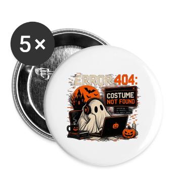 Error 404: Costume Not Found – Halloween Ghost - Buttons groß 56 mm (5er Pack) - Weiß - Vorne