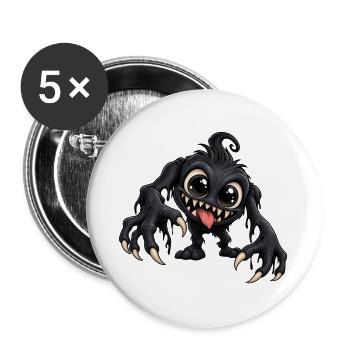 Schattenmonster - Monster unter dem Bett Party - Buttons groß 56 mm (5er Pack) - Weiß - Vorne