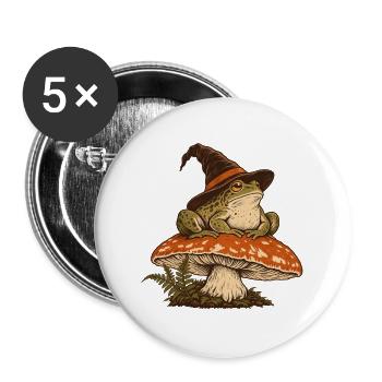 Der kleine Herbsthexer - Buttons groß 56 mm (5er Pack) - Weiß - Vorne