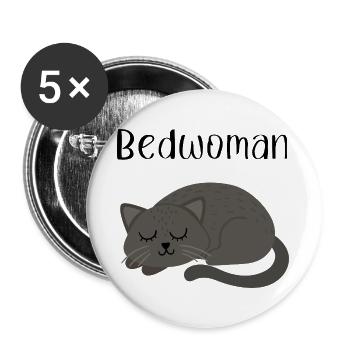 Katzen Nachthemd Schlafanzug Pyjama Bedwoman - Buttons groß 56 mm (5er Pack) - Weiß - Vorne